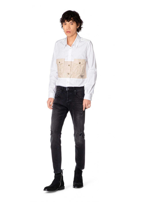 Uomo Jeans GBU3640 con stampa transfer Nero GAELLE PARIS- Francavilla Moda